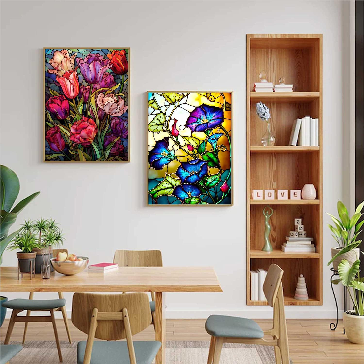 RYMILIE Diamond Painting Kits for Adults - 4 Pack Flowers and Hummingbirds DIY 5D Diamond Art Kits Full Drill Diamond Dots Paintings with Diamonds Gem Art and Crafts Home Decor 12X16Inch image number 2