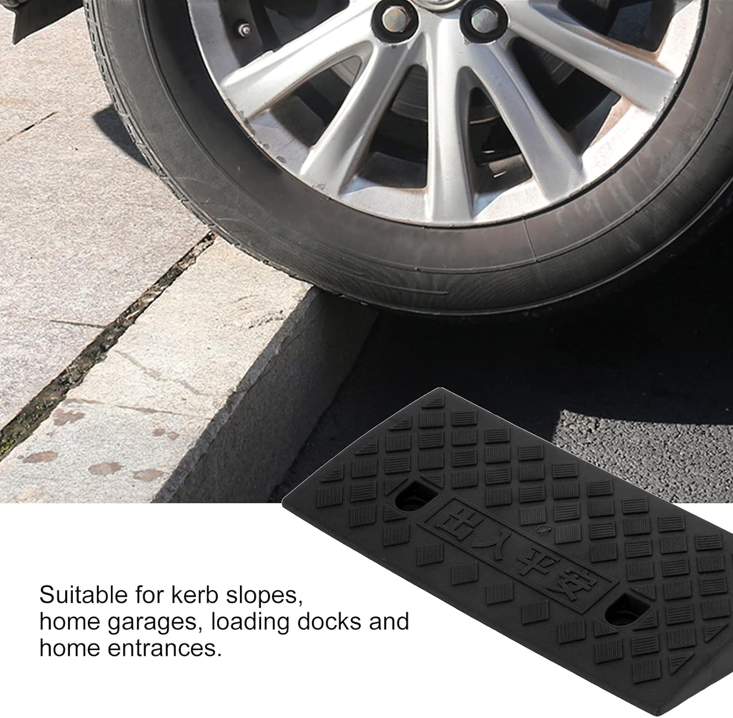 Threshold Ramp, 5Cm Curb Ramp Durable Portable for Car Vehicle Driveway Loading Dock Supplies(Black) image number 5