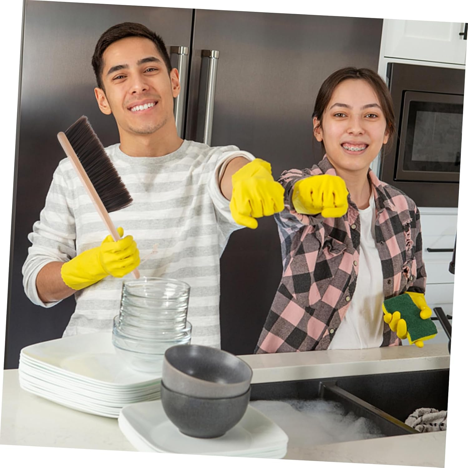 MARMERDO Wall Oven Fireplace Brush - Horsehair Hand Brush with Wood Handle for Woodworking, Counter, Bed, Dusting Furniture - Sweeping Broom and Clean Duster image number 1