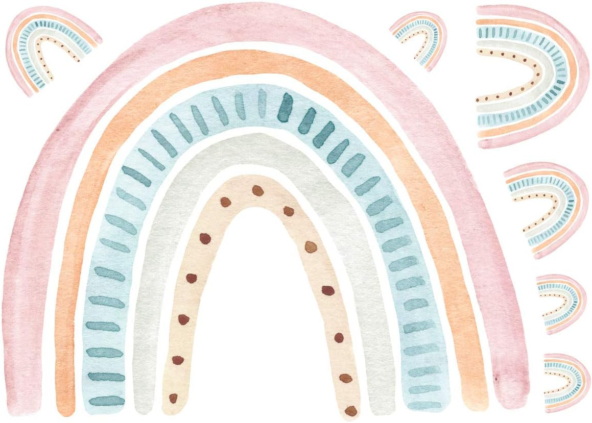 Roommates RMK4637TBM Wall Sticker, Pink/Green/Blue, Removable Watercolor, Rainbow, 3.5 X 37.0 X 26.0 Inches (9 X 94 X 66 Cm)