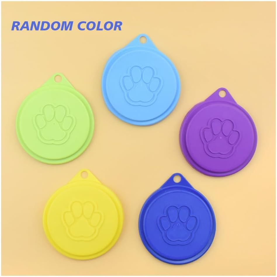 1 PCS Pet Food Can Plastic Lids Caps Reusable Reusable Plastic Dogs Cats Can Tin Cap Lid Cover, Random Color and Exquisite Workmanship Useful Pet Food Storage- image number 1