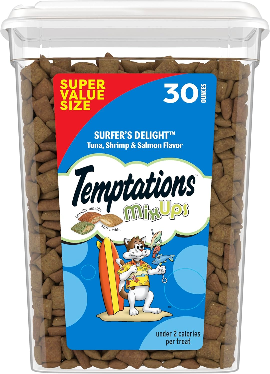 Temptations 10160879 1 Mixups Cat Treats, Surfers&rsquo; Delight, 30 Oz. Tub image number 2
