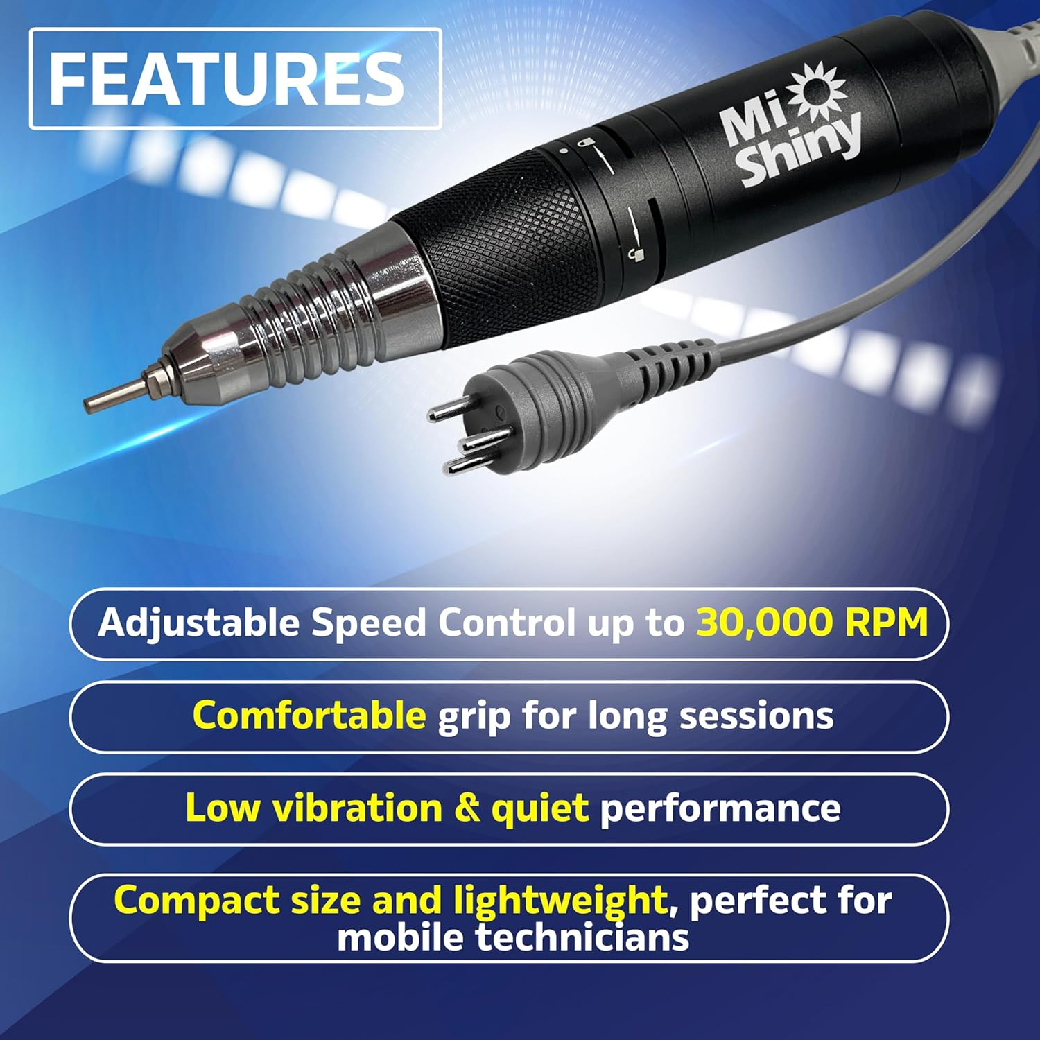 30.000RPM Professional Nail Drill Machine - Hand Drill for Nails - Replacement Nail Drill Handpiece Compatible with MP KP55, KP60, KP5000, UP-200 image number 2