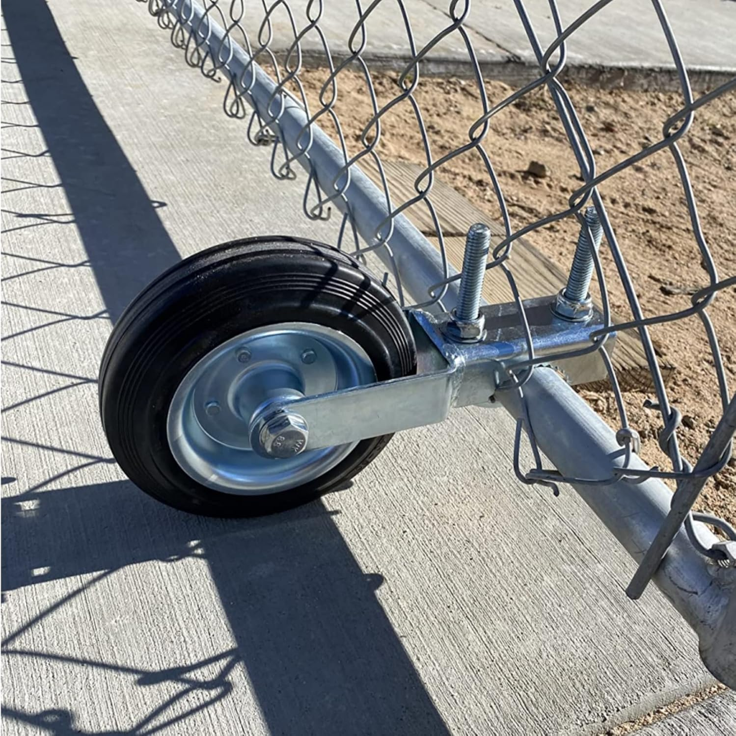 2 Pack Gate Wheel Supporting Swing Gate with 1-5/8" Thru 2-1/8" Gate Frames, Gate Support Wheel for Metal Tube Gate, Chain Link Fence, Prevent Gate from Dragging (2 Pack) image number 3