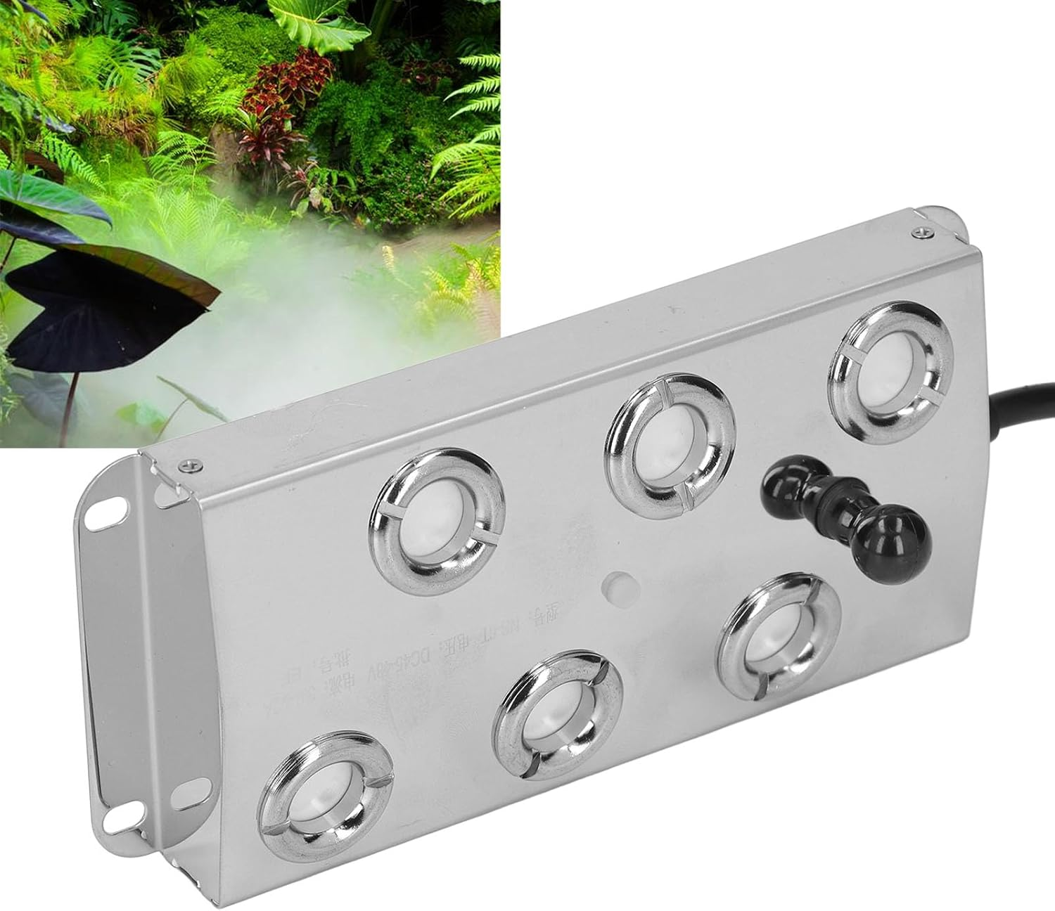 Ultrasonic Water Pond Fountain Fogger, Ultrasonic Mist Maker Fogger Water Fountain Pond Fog Machine, Stainless Steel 6 Heads Halloween Party Mist Maker, for Landscape Garden Decor image number 2