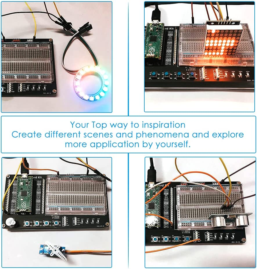 Geeekpi Micro Python Programing Kit for Raspberry Pi Pico, Breadboard, I2C 1602 LCD Display Module for Raspberry Pi Beginners & Software Engineer image number 5