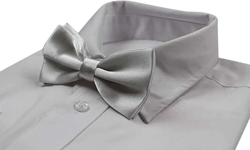 Mens White Solid Plain Colour Bow Tie image number 3