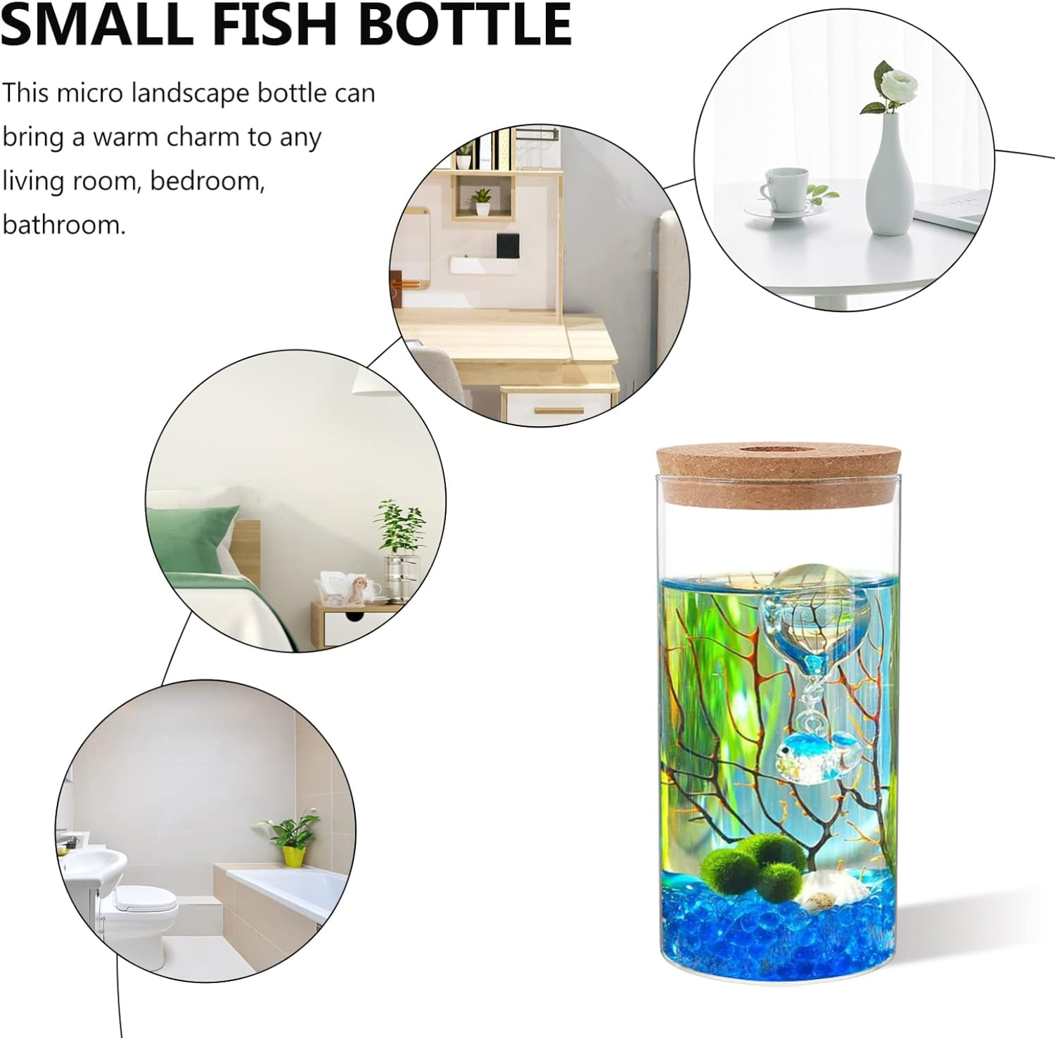 Mipcase Desktop Glass Bottle for Terrarium High Borosilicate Eco Bottle for Creative Indoor and Outdoor Plant Decoration image number 5