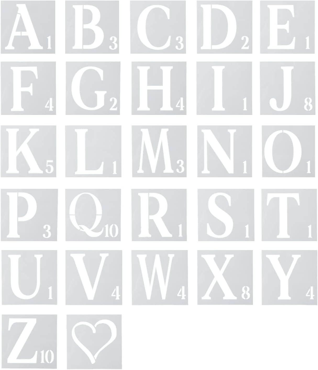 AIEX 27Pcs Stencils, 6 Inch Reusable Plastic Stencils for Painting on Wood Letters and Numbers Stencils Alphabet Stencils for Wall Art Drawing Craft DIY Writing