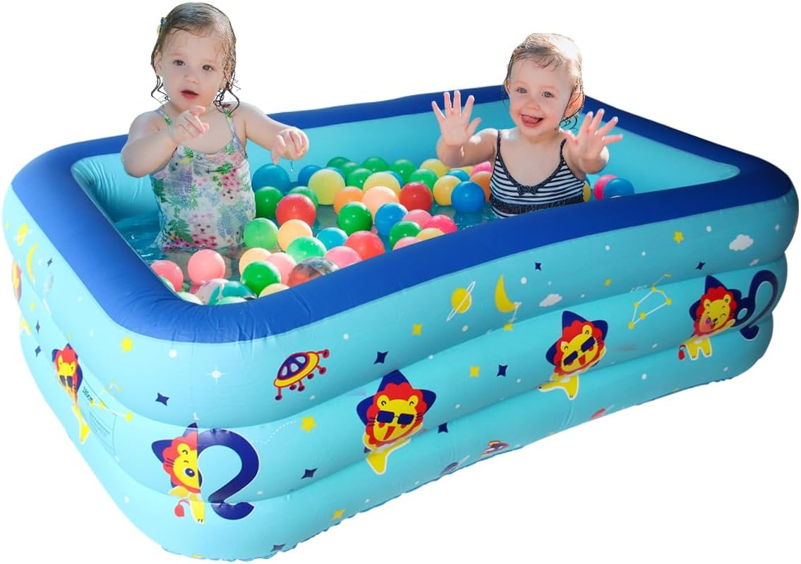 Baiao Inflatable Pool, Inflatable Swimming Pool for Adults, 71''*55'' Thickened Family Swimming Pool for Family Day, Outdoor, Garden, Backyard, Summer Water Party image number 4