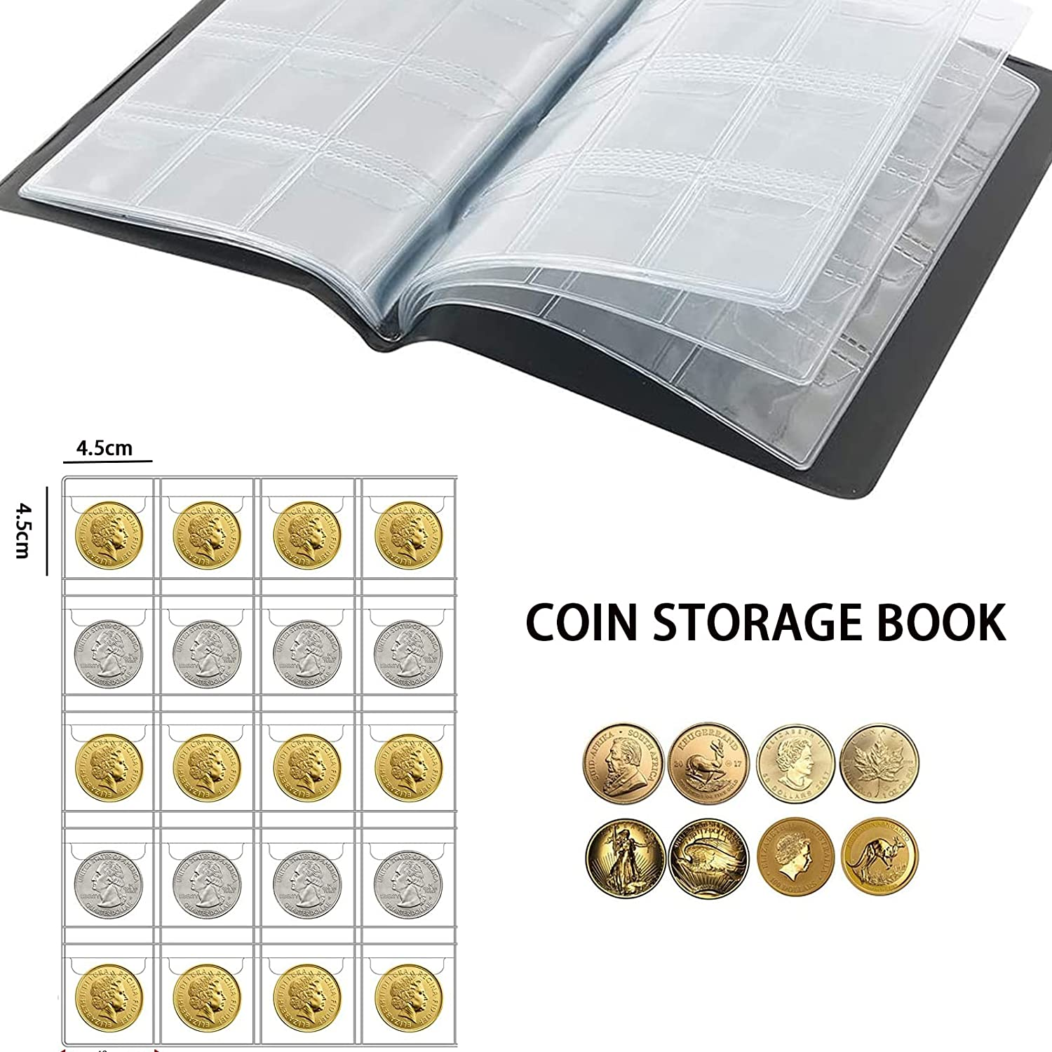 Coin Collection Album - 240 Pockets Australian Coins Storage Folder, Holder Case Organizer Box for Collecting Supplies