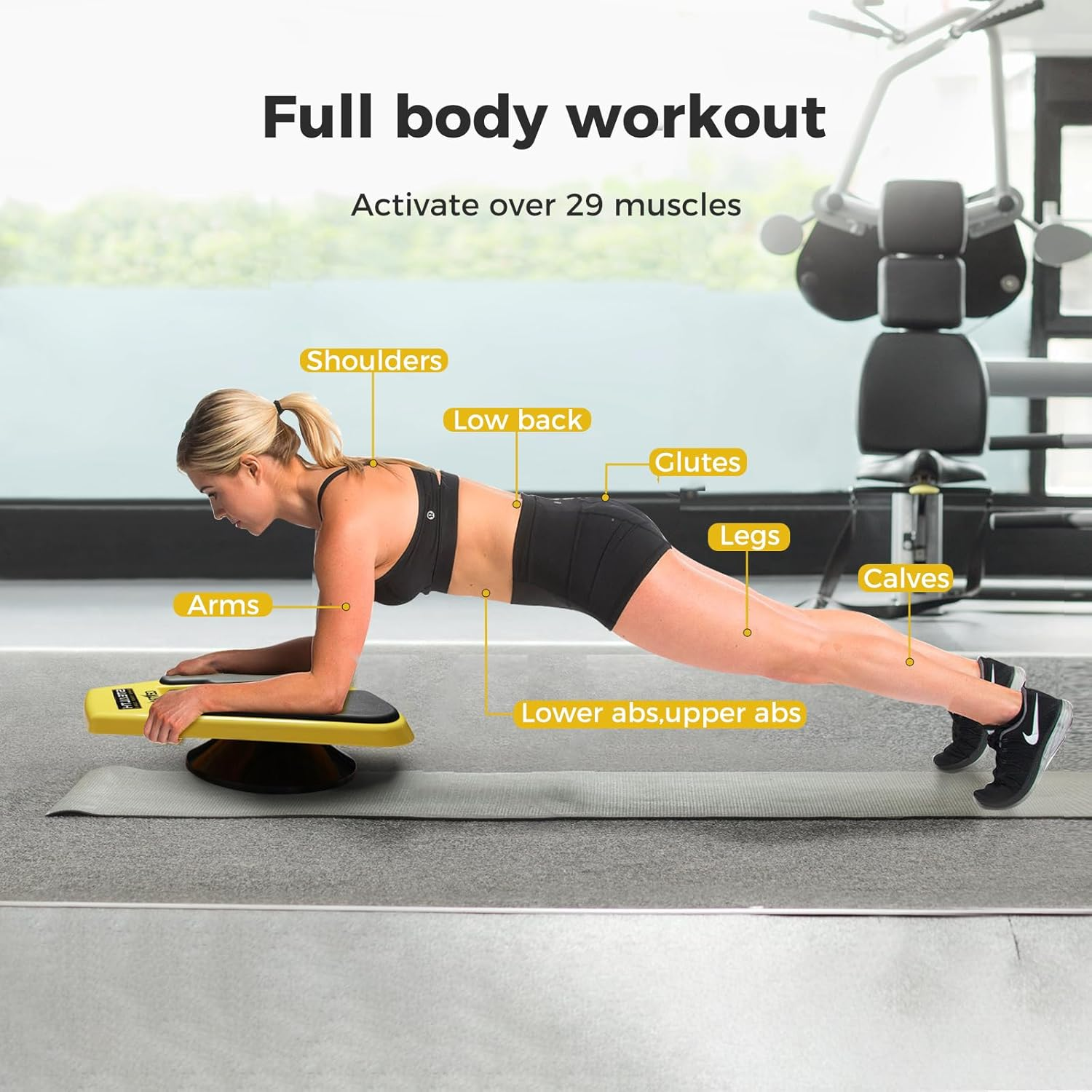 Centra X Stealth Balance Board ,Elbow Support Balance Trainer with 360&deg; Rotation for Stability Training,Abs Balance Machine for Free Ios/Android App,4 Free Mobile Games Included, Active Abs and Core Workouts image number 4