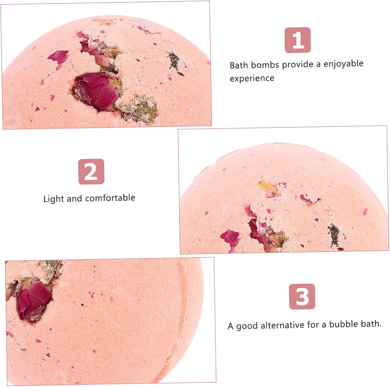 Deep Sea Bath Ball French Rose Fragrance Stress Relief Body Spa Salt Flakes Household Skin Care image number 4