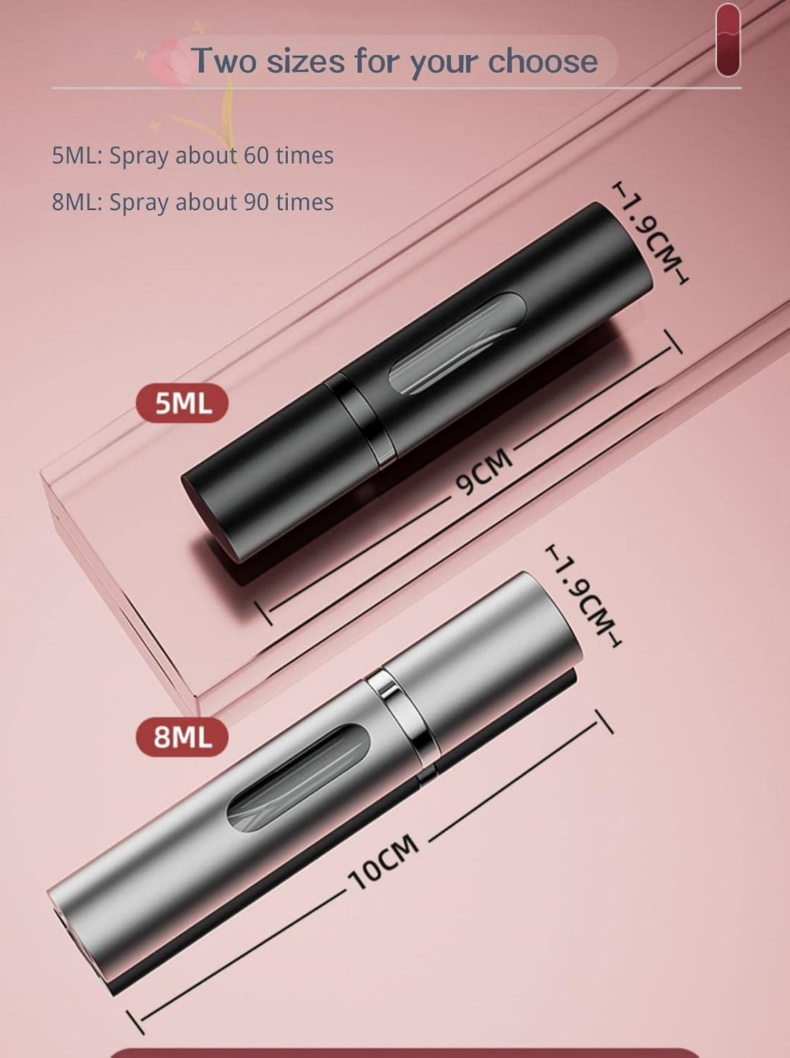 Fragrance Empty Bottle with Window,Perfume Atomiser Bottles, Travel Refillable Perfume Sprayer,Refillable Non-Viscous Liquid Atomiser,Mini Perfume Spray Bottle (Green) image number 5