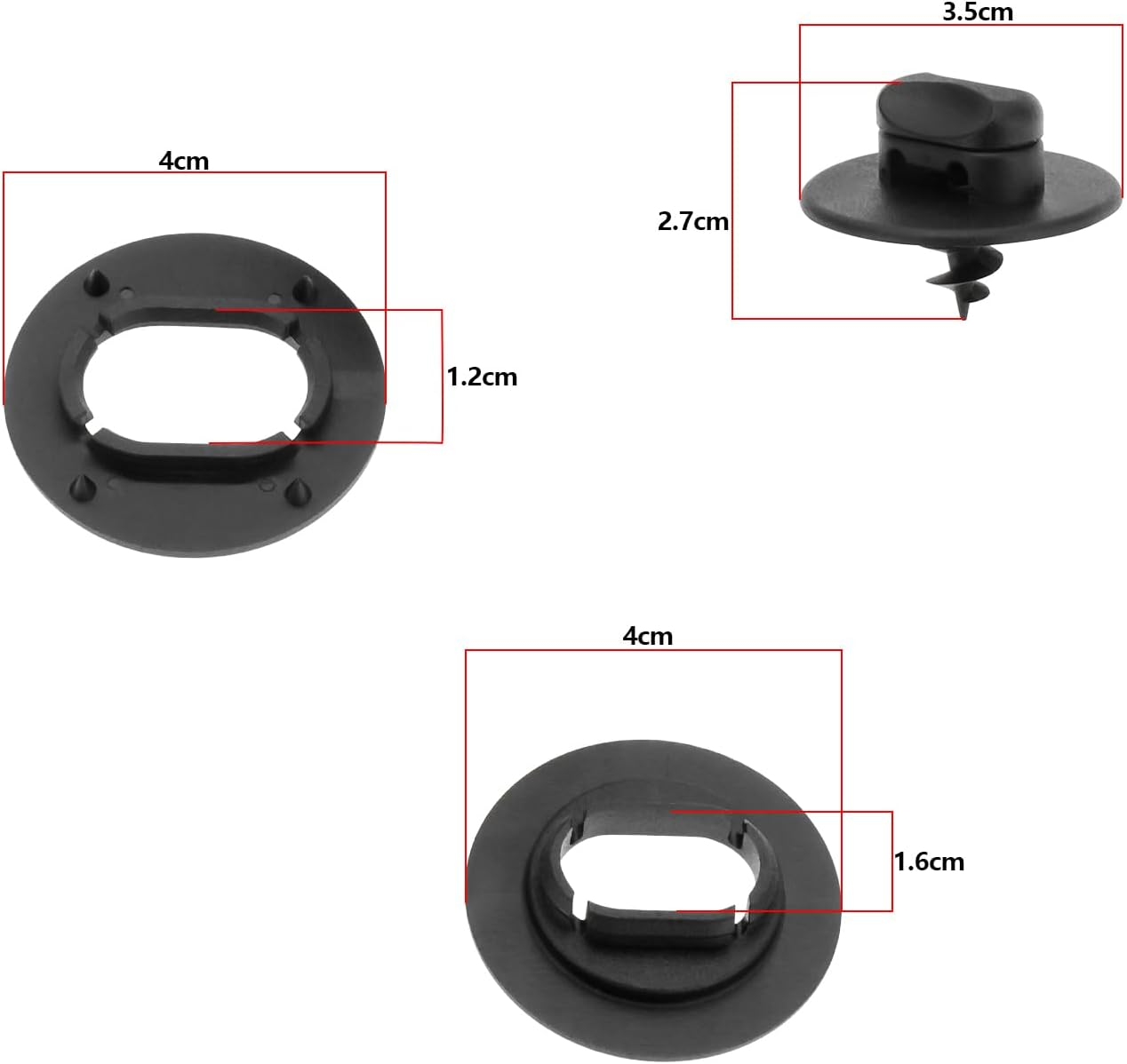 Ecsing 4 Sets of Car Floor Mat Brackets Hole Rotation Buttons Foot Mat Fixing Clips 3D0864851B 3D086485171N Compatible with Volkswagen Compatible with Skoda image number 6