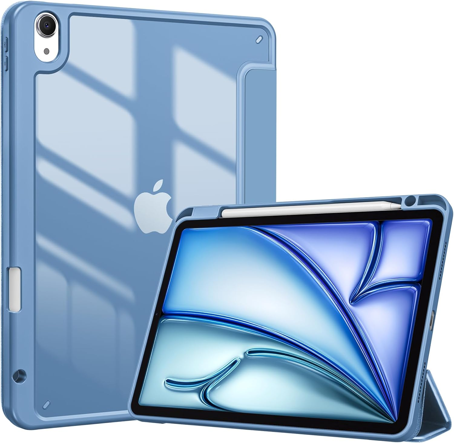 Procase Case for Ipad Air 11 Inch 2025 M3/ 2024 M2, 10.9 Inch Air 5Th/ 4Th Generation Case with Pencil Holder, Smart Protective Cover for Ipad Air 5 4 -Pink