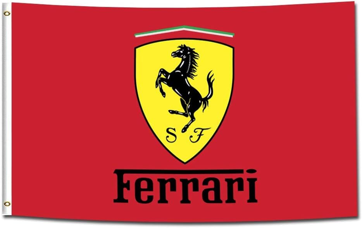 Ferraris Racing Flag 90 * 150Cm Banner with Two Brass Grommets Vibrant Colors for Garage Man Cave image number 1