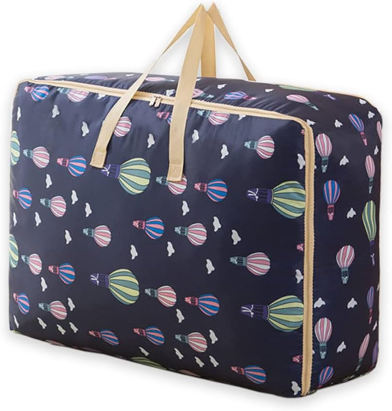 84L Large Moving Storage Bag with Zips - Bags for Moving House -Bedding Underbed Storage Bag - Big Storage Bag for Duvet, Laundry, Clothes,Quilt(Cherry) image number 3