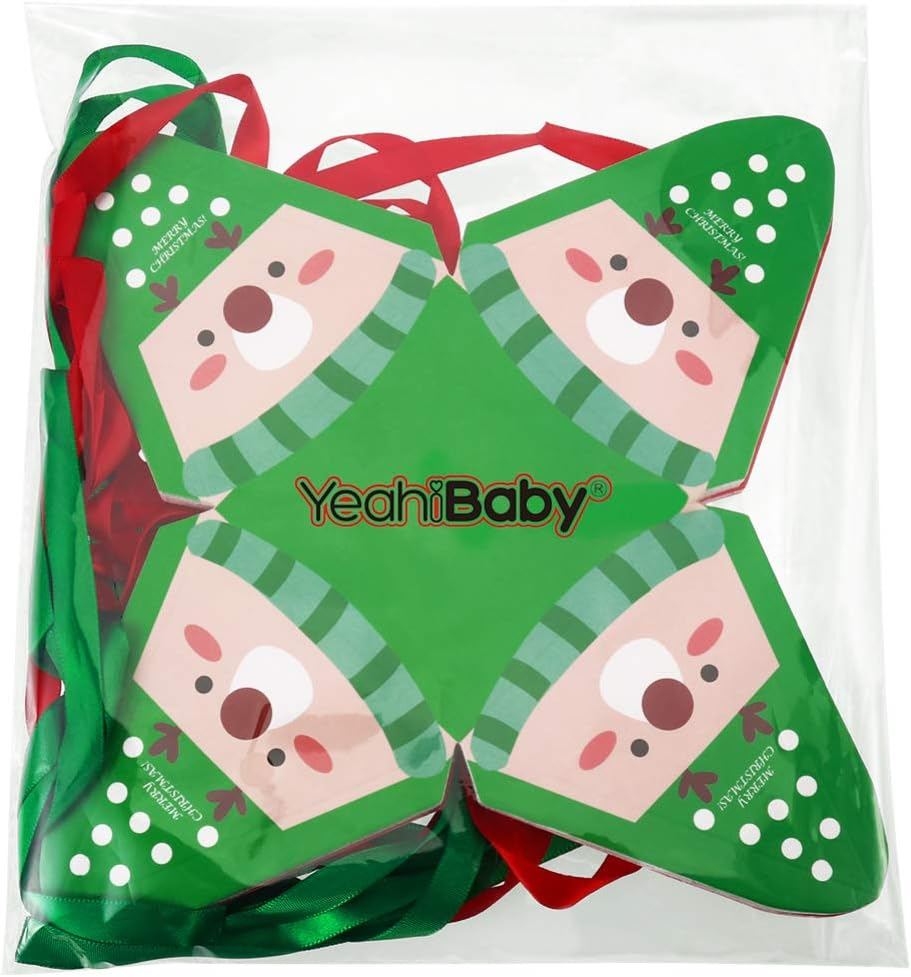 30Pcs Christmas Candy Boxes Xmas Cookie Christmas Tree Printed Paper Box Holiday Treat Packaging Container 8X8X9Cm image number 3