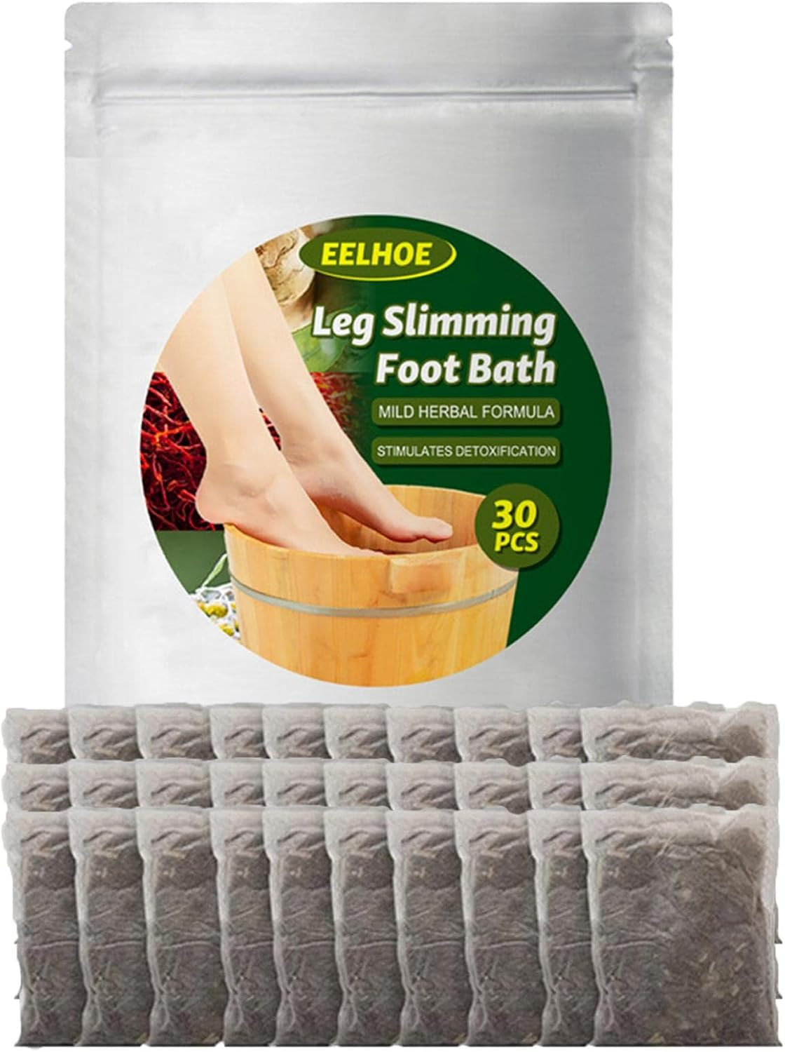 Foot Soaker Foot Powder,Chinese Medicinal Herbs Mugwort Herbal Bath Soak Bag Lymphatic Drainage for Feet Care Immunity Strengthen and Sleep Improval,Foot Therapeutic Herbal Bath Herbal Remedies image number 4