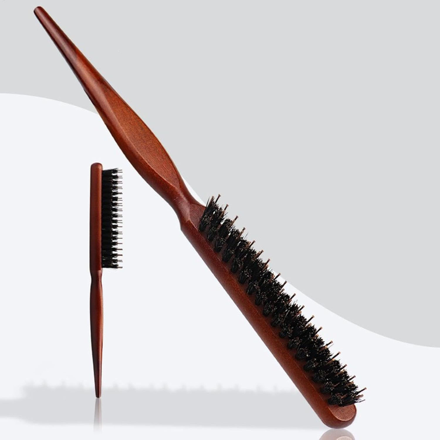 Bristle Hair Brush - Slick Back Hair Brush | Smoothing Styling Hairbrush | Soft Natural Bristles Brush for Thin and Fine Hair, Ergonomic Bristle Hair Brush for Women and Men image number 1
