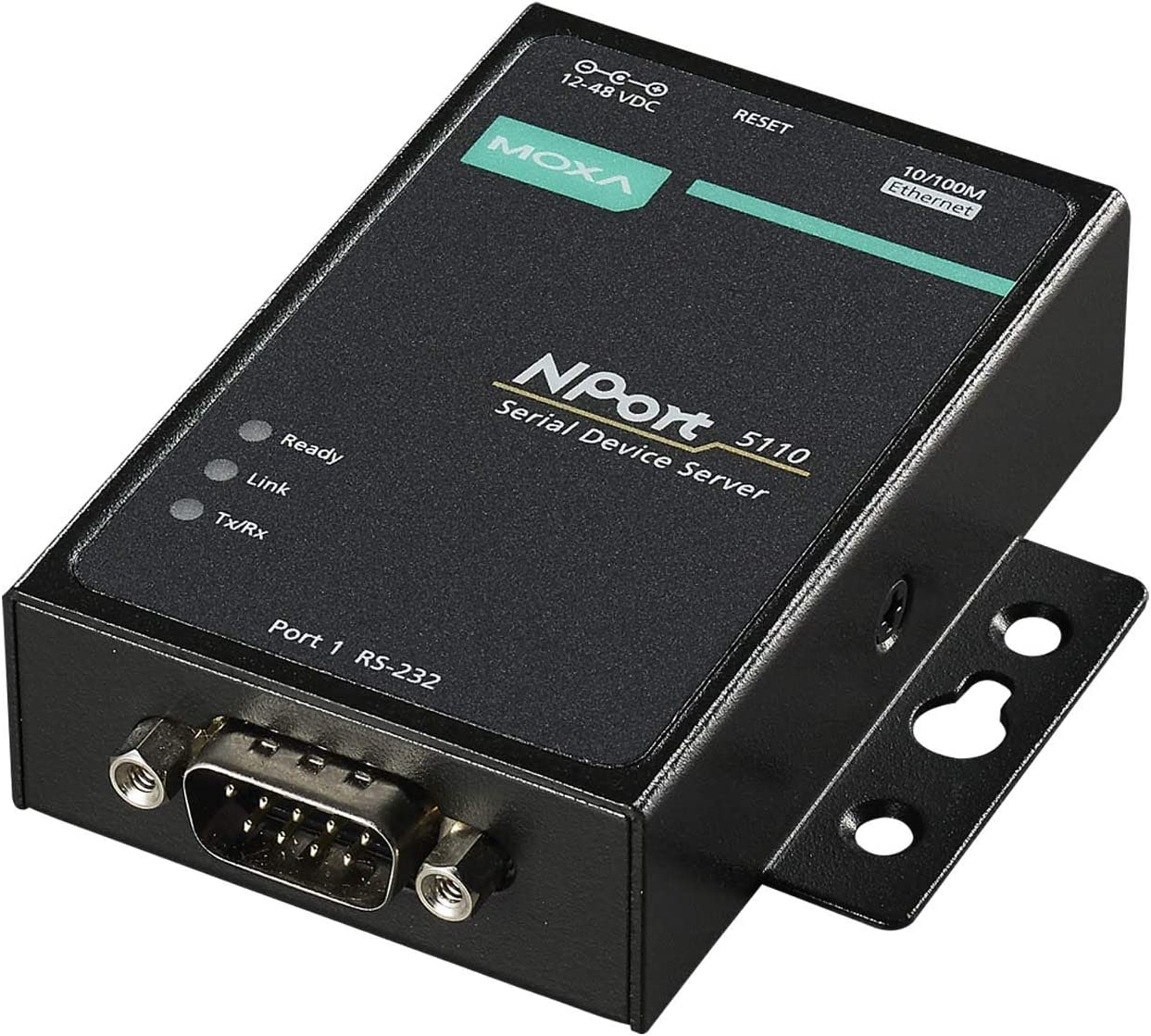 MOXA Nport 5110-1 Port Serial Device Server, 10/100 Ethernet, RS232, DB9 Male