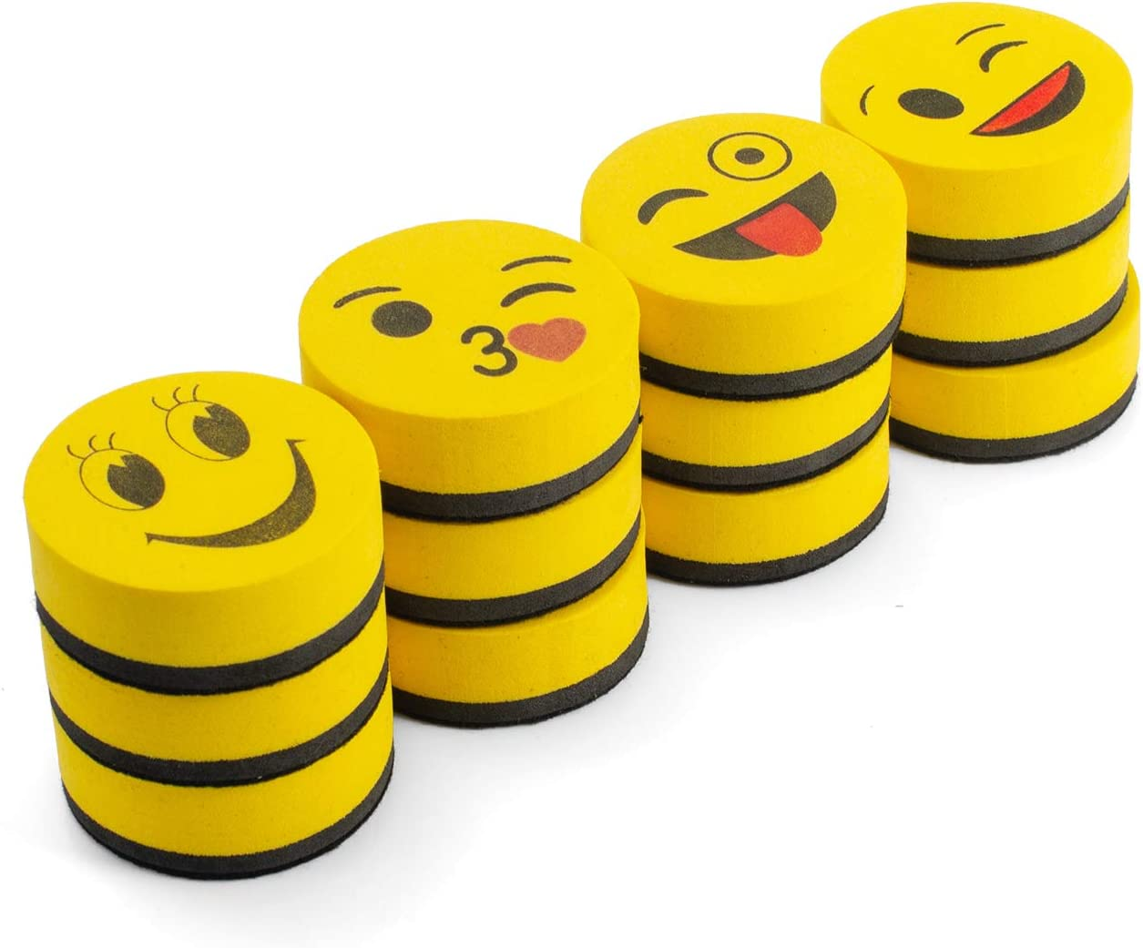 White Board Erasers for Kids Small Eraser Dry Erase White Board Cleaner Wiper Emotion Dry Erase Erasers for Kids Classroom Home and Office(12 Pack) image number 5