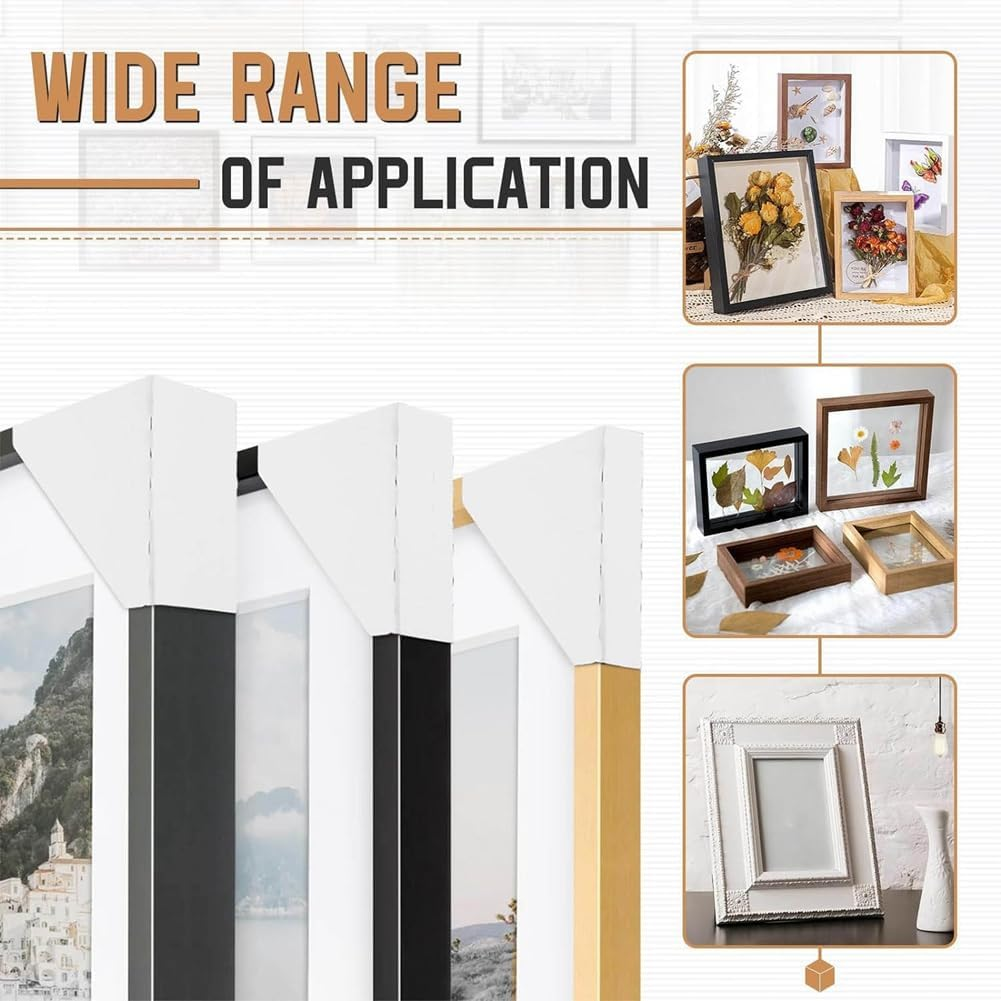 100Pack Adjustable Cardboard Corner Protectors, Fit 1-2.1In Frames, White image number 5