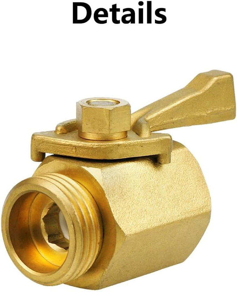 2PCS Garden Hose Shut off Valve, 3/4 Inch Heavy Duty Brass Shut off Valve, Garden Hose Connector for Fits Most Hose Sizes image number 4