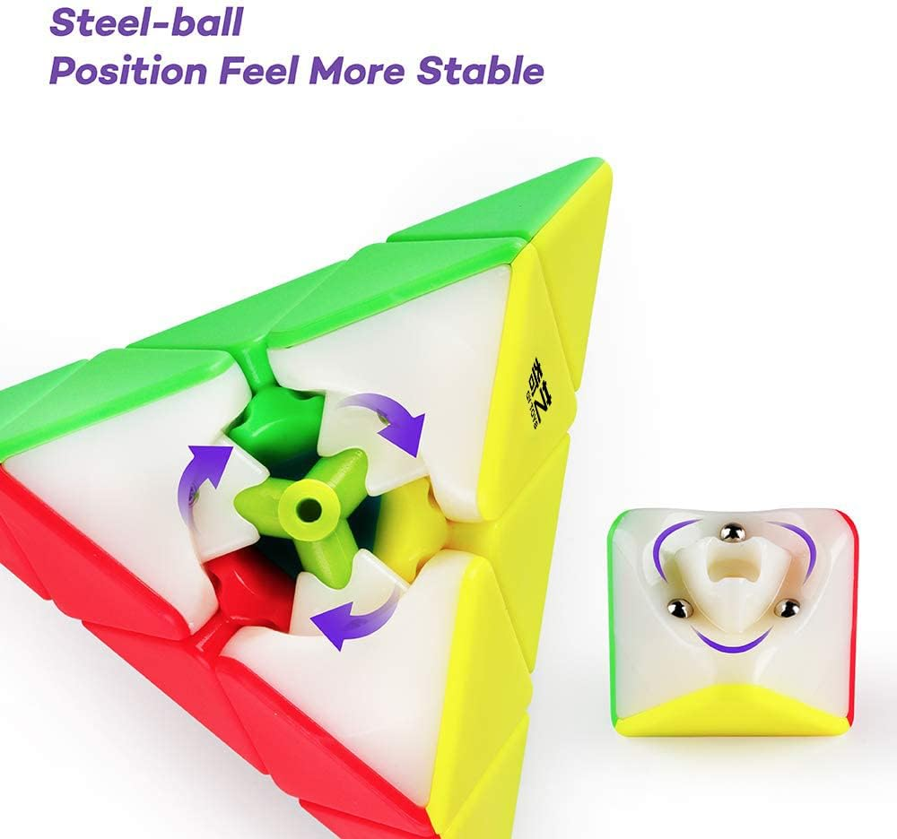 D-Fantix Qiyi Qiming Pyramid Stickerless Speed Cube Triangle Cube Puzzle image number 2