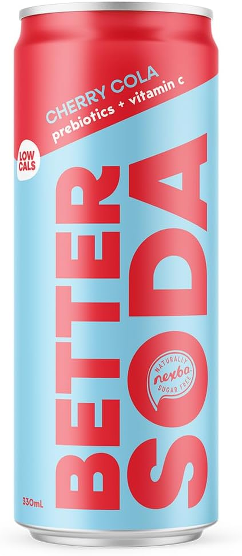 Nexba Better Soda &ndash; Cherry Cola &ndash; All Natural Sugar Free &ndash; 24 X 330Ml Cans image number 0