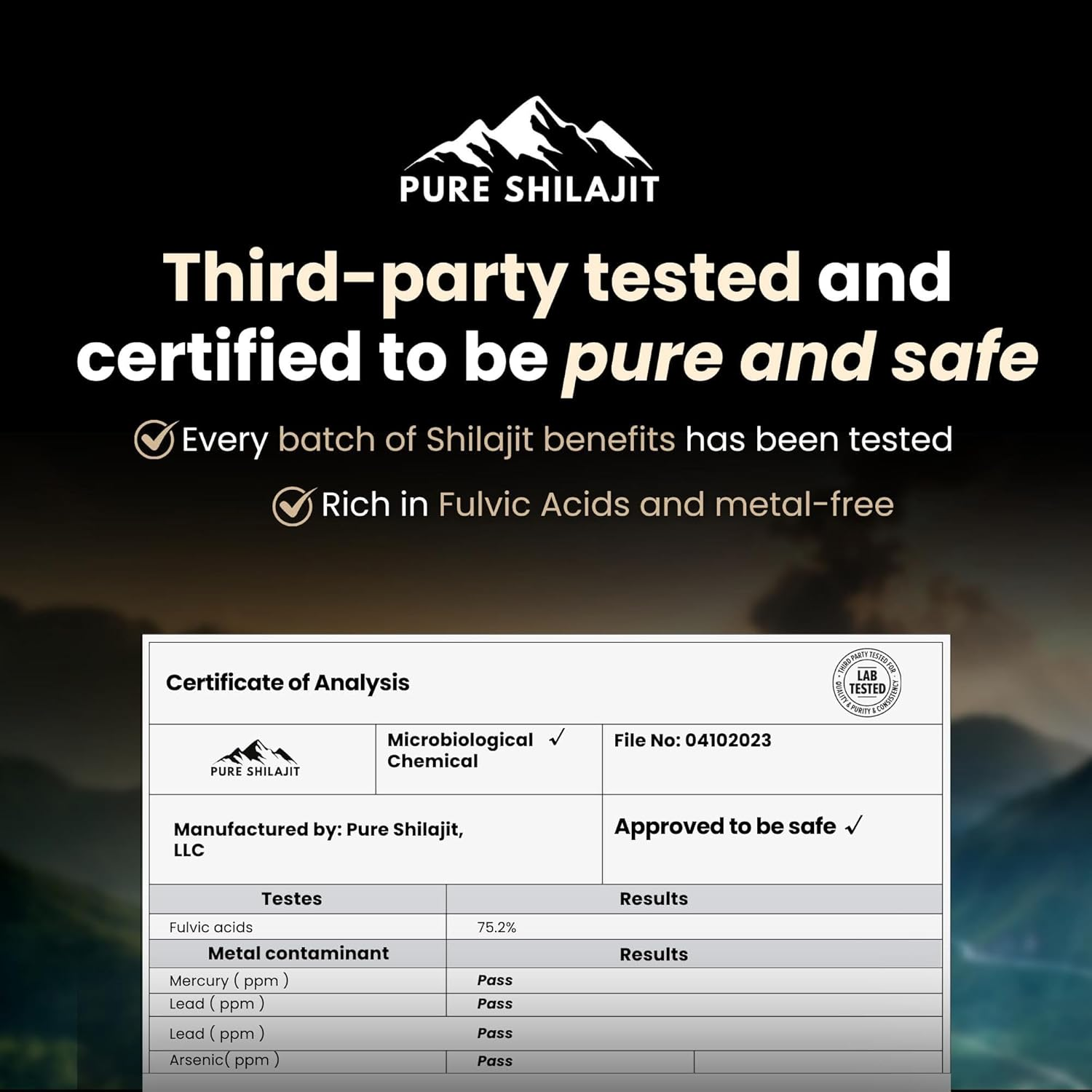 Pure Shilajit Himilayan Resin, Organic Natural Supplement with 85+ Trace Minerals + Humic Acid | High Potency Providing Energy, Strength & Immunity | Golden Grade a for Men and Women image number 4