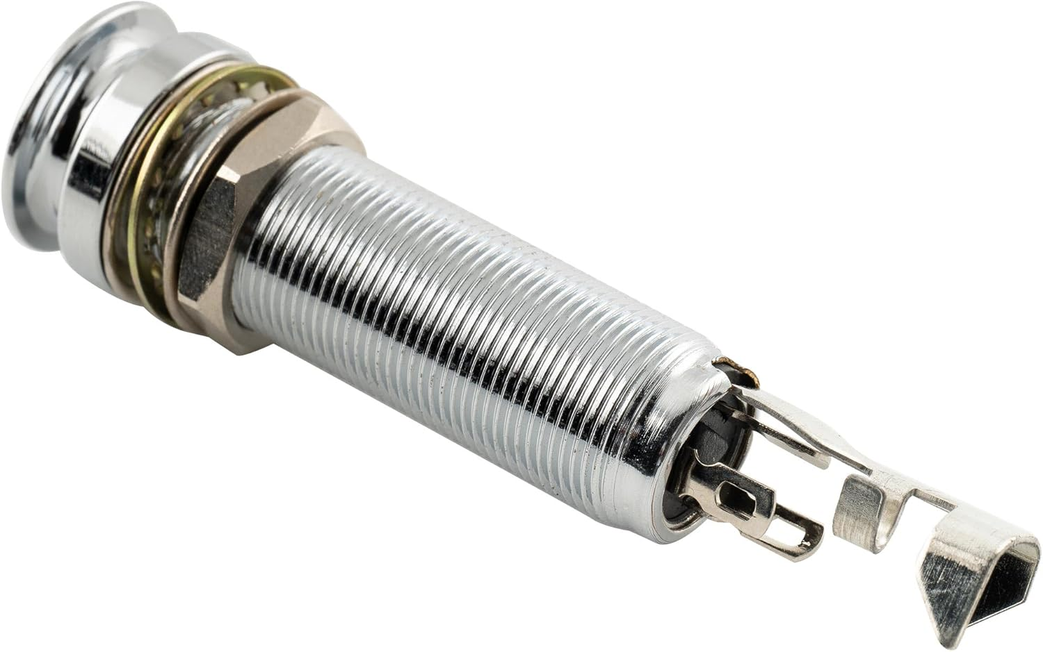 Musiclily Pro 1/4 Inch Mono/Stereo Endpin Output Jack Strap Button Threaded Jack Socket for Acoustic Guitar Bass, Chrome image number 3