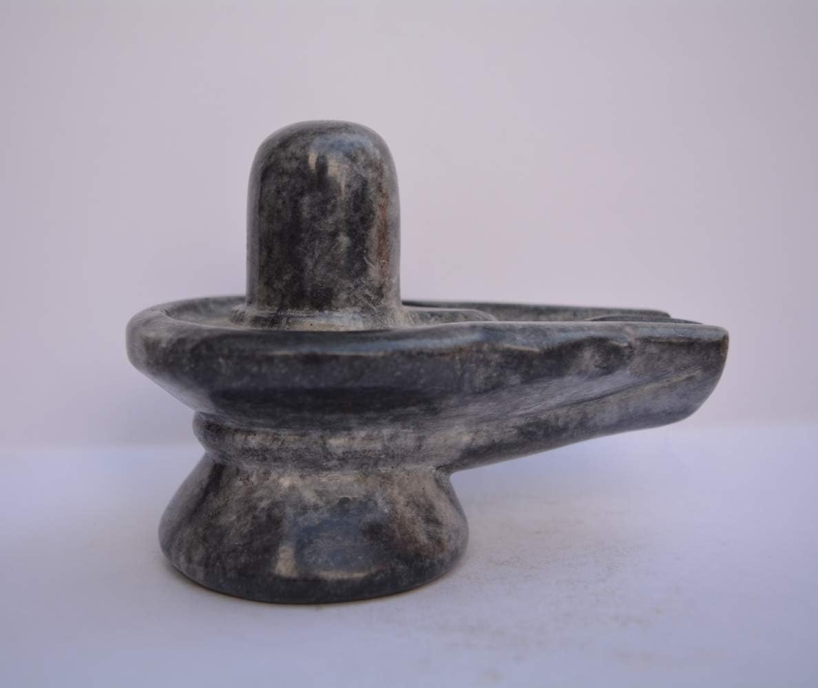 Marble Shivling Shiva Lingam 3 Inch &ndash; Handcrafted Black Marble Shivling Idol for Home Mandir, Puja, and Altar | Traditional Hindu Lord Shiva Statue for Prayer, Spiritual D&eacute;cor, and Rituals