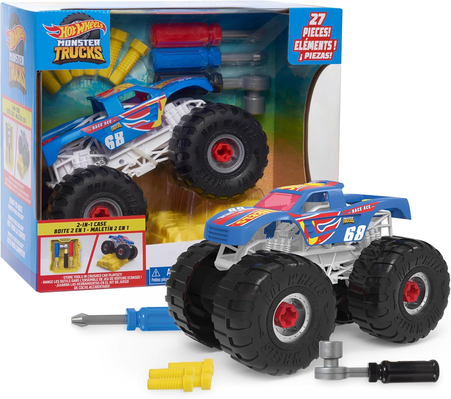 Hot Wheels Ready to Race Car Monster Truck Vehicle Playset image number 1