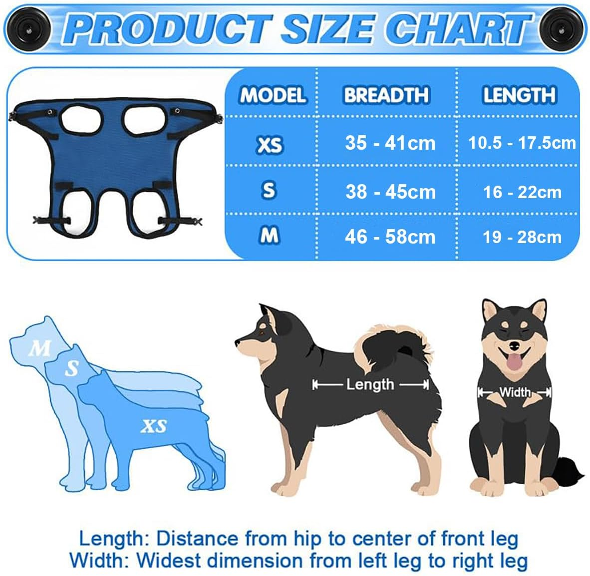 Portable Pet Wheelchair for Disabled Dogs Adjustable Dog Wheelchair for Back Legs Mobility Aids for Disabled Pets Dog Leg Brace and Hip Support (XS) image number 4