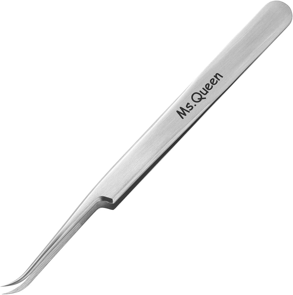 Ms.Queen Eyelash Extension Tweezers,Professional 8Pcs Straight and Curved Pointed Isolation Tweezers Set for False Classic Individual Volume Mink Lash Extensions (9-A Curved Tweezers) image number 2