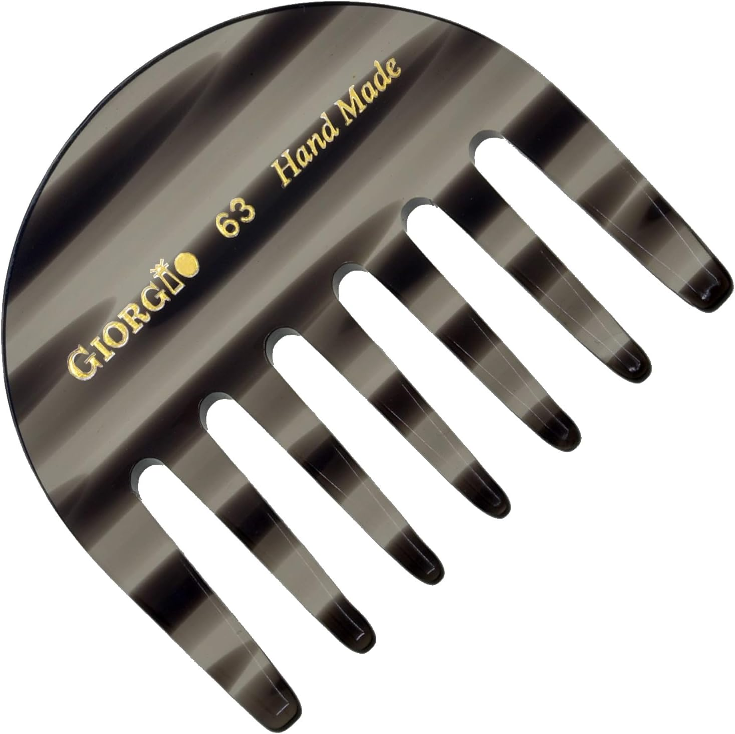 Giorgio G63 Graphite Detangling Comb for Women - Wide Tooth, Pocket and Travel Size for Thick Hair, Wet or Dry Everyday Hair Care. Handmade, Saw-Cut, and Polished Wide Tooth Comb for Women. image number 4