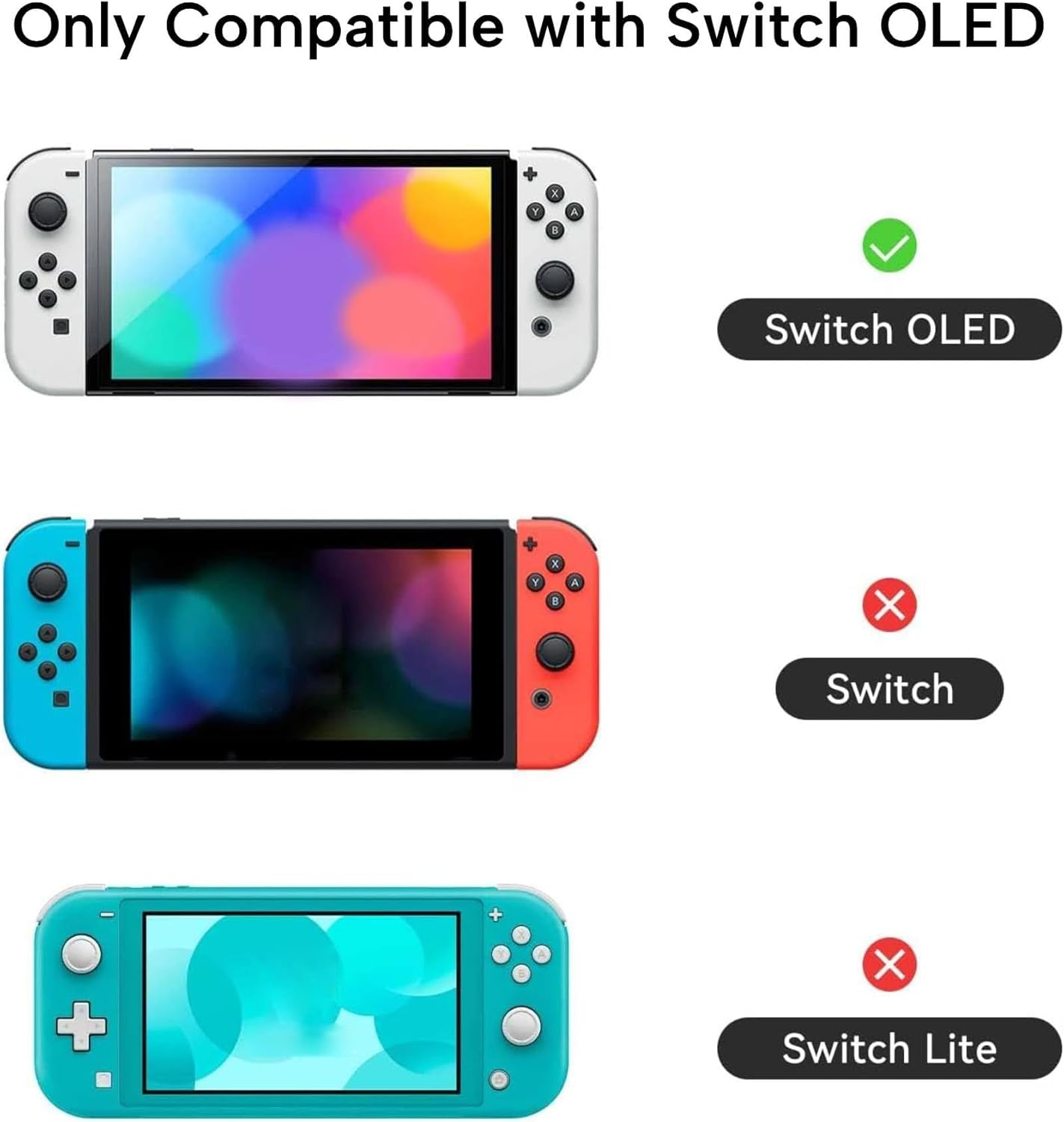 Geekshare Protective Case Slim Cover Case Compatible with Switch OLED and Game Console - Shock-Absorption and Anti-Scratch - Space Cat