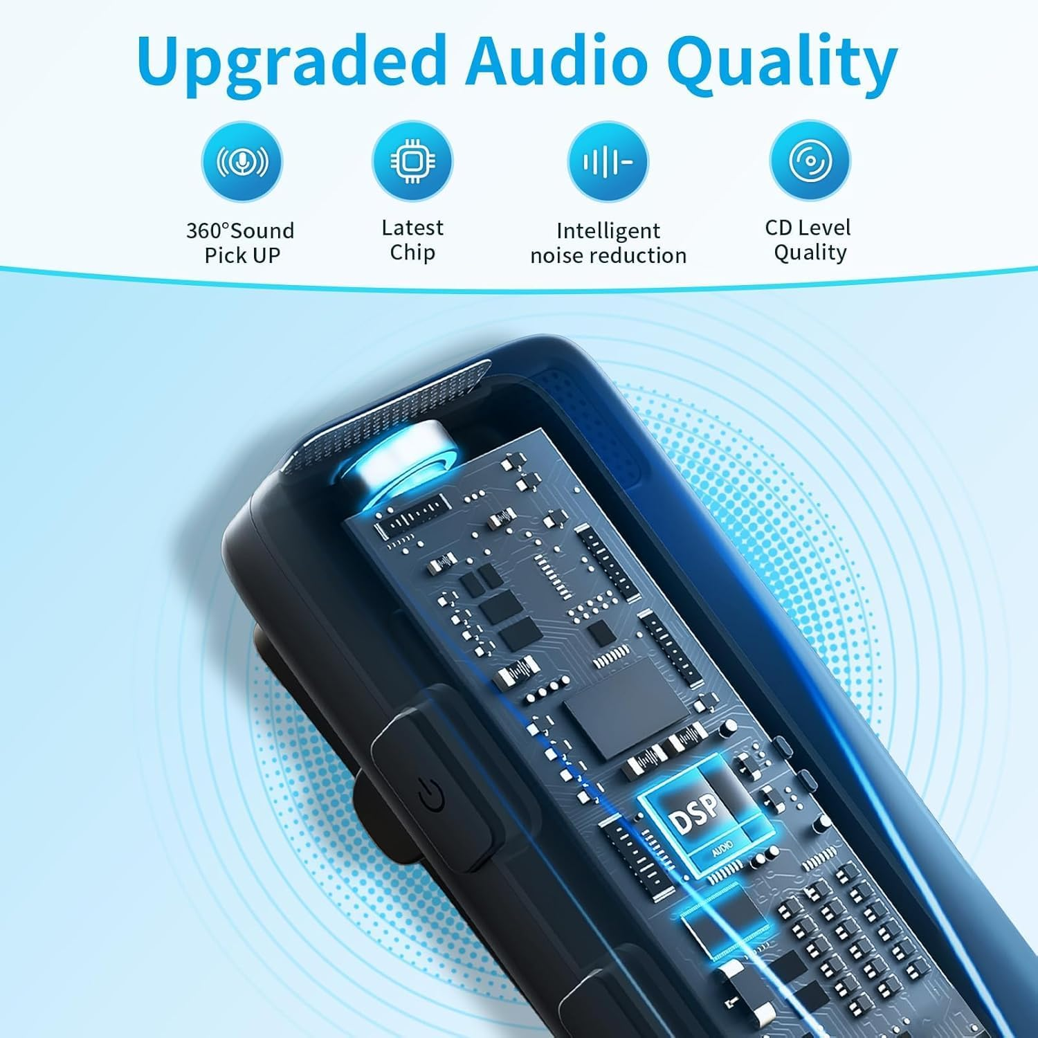 Mini Wireless Lapel Lavalier Microphone for Android, Iphone 15 16 Pro Max - 2 Pack, 32H Battery, Noise Canceling - USB C Microphone, Clip on Iphone Microphone for Video Recording image number 3