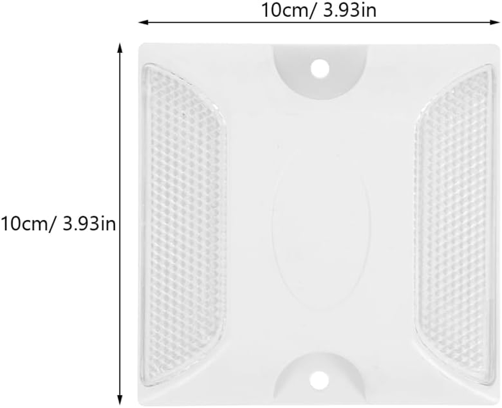 Reflective Road Studs Pavement Markers 4Pcs ABS Raised Plastic Highway Accessories High Visibility Reflectors for Driveway Entrance Night Safety image number 3