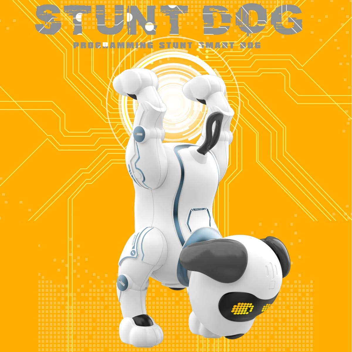 Fisca Remote Control Dog, RC Robotic Stunt Puppy Toys Handstand Push-Up Electronic Pets Dancing Programmable Robot with Sound for Kids Boys and Girls Age 6, 7, 8, 9, 10 Year Old image number 4
