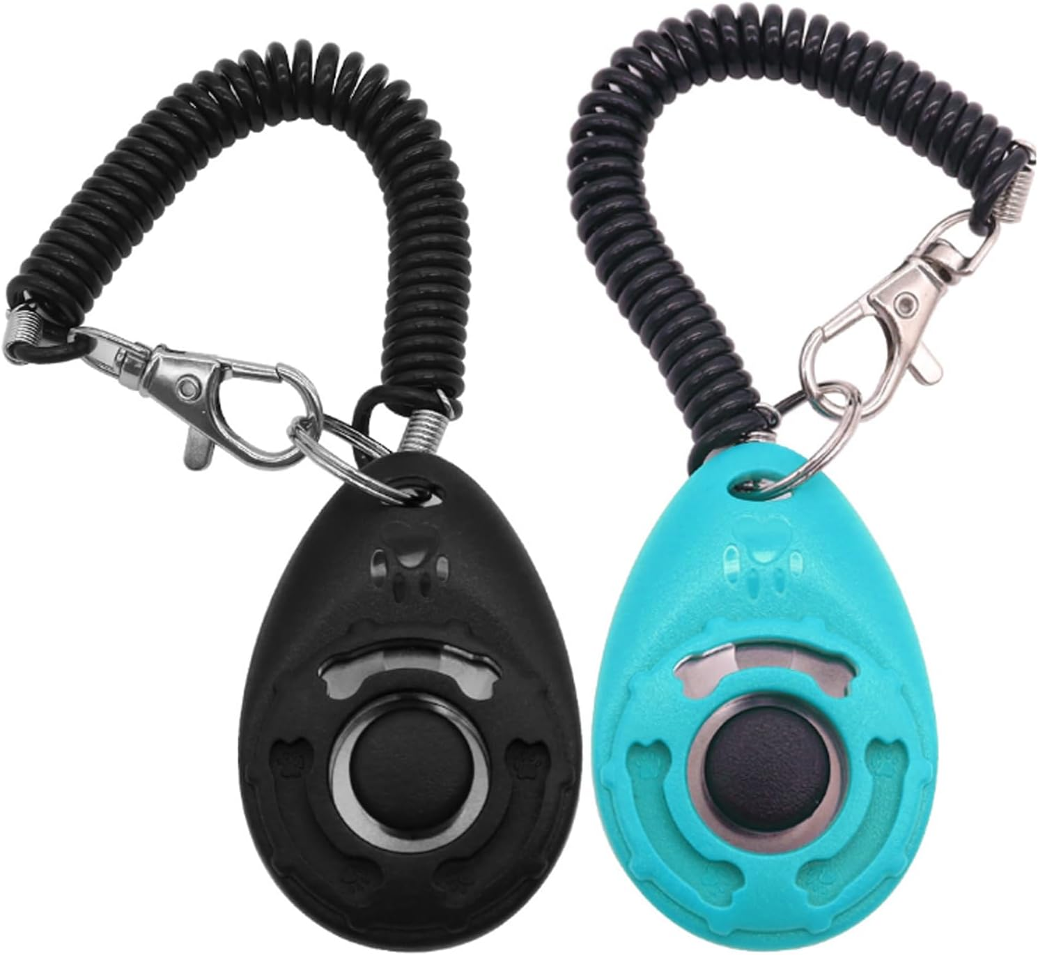 2 Pcs Dog Training Clickers with Wrist Strap,Pet Training Clicker,Durable Lightweight Easy to Use,Pet Behavioral Training Tools for Puppy, Cats, Birds, Hamsters,For Pet Lovers (Black&Blue) image number 1