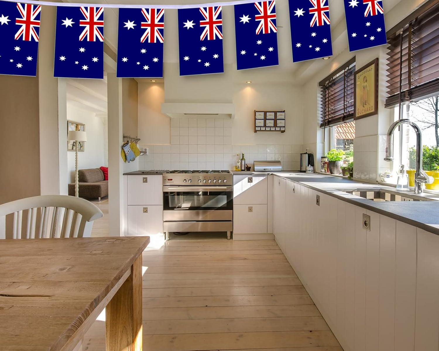 30 PCS Australia Flag, 33 FT Australian National Bunting,Decorgarden with Brass Gromment