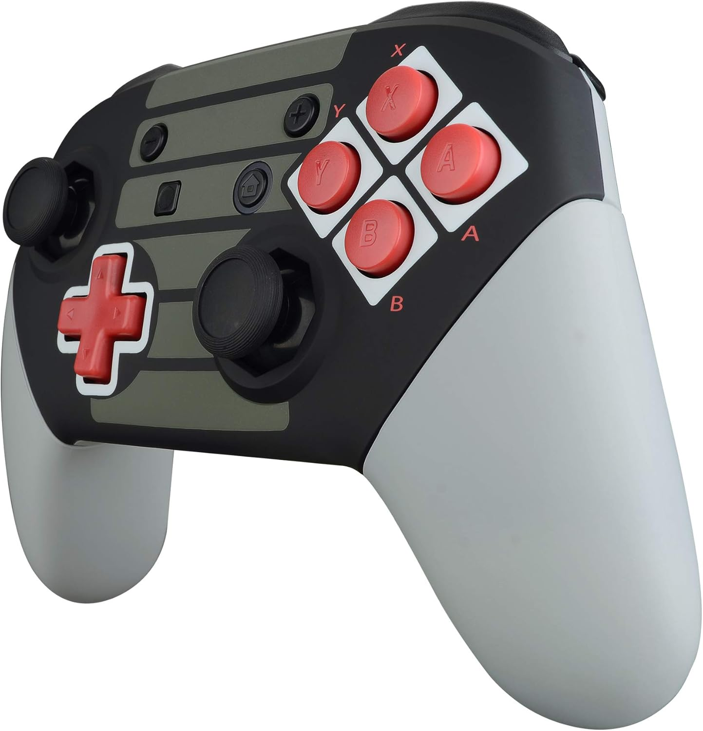 Extremerate Classic NES Style Faceplate Backplate Handles Cover, Octagonal Gated Sticks Design DIY Replacement Grip Housing Shell for Nintendo Switch Pro Controller- Controller NOT Included image number 2