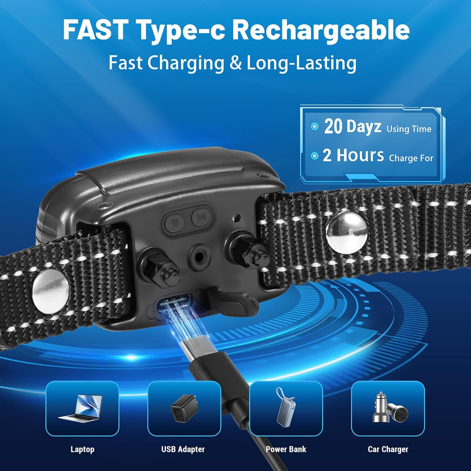 Koeay Bark Collar for Dogs, Rechargeable Smart Dog Barking Collar, anti Bark Collar, Vibration & Beep Modes, 8 Sensitivity Adjustable, IP67 Waterproof, Dog Training Collar for Small, Medium, Large Dog image number 1