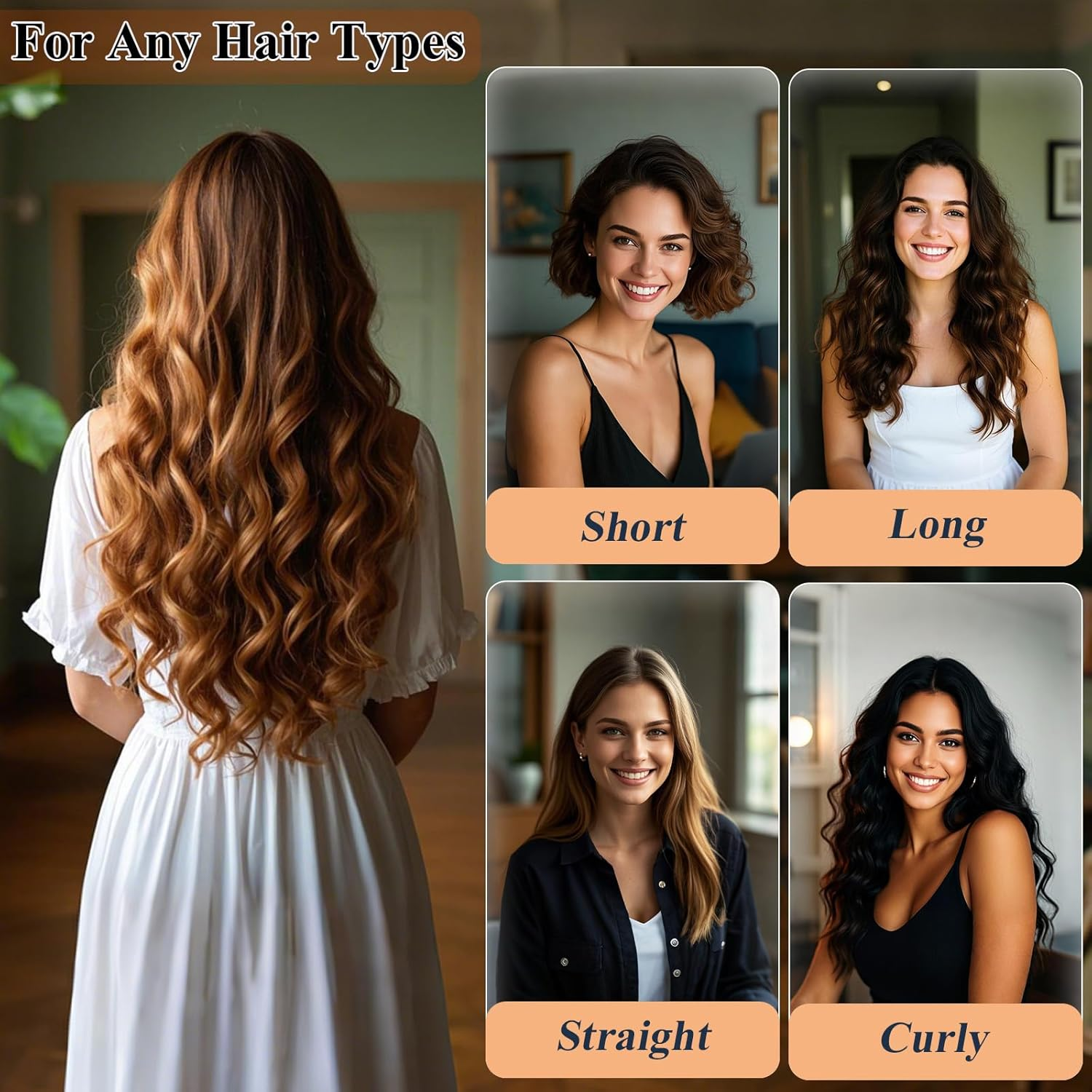Heatless Hair Curler Headband Creates Heatless Curls and Waves While You Wear (Blue, Medium) image number 2