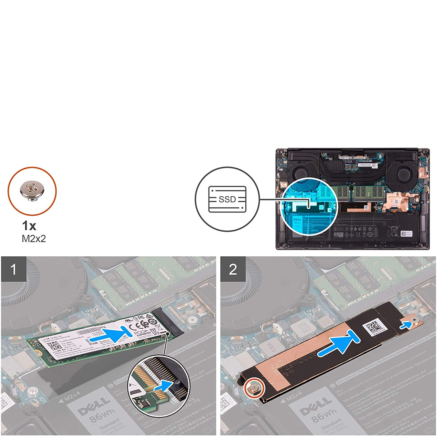Deal4Go Slot 1 M.2 2280 SSD Heatsink Thermal Heat Shield 0130R6 130R6 for Dell XPS 15 9500 9510 9520 9530 Precision 5550 5560 5570 5580 Latitude 5500 image number 2