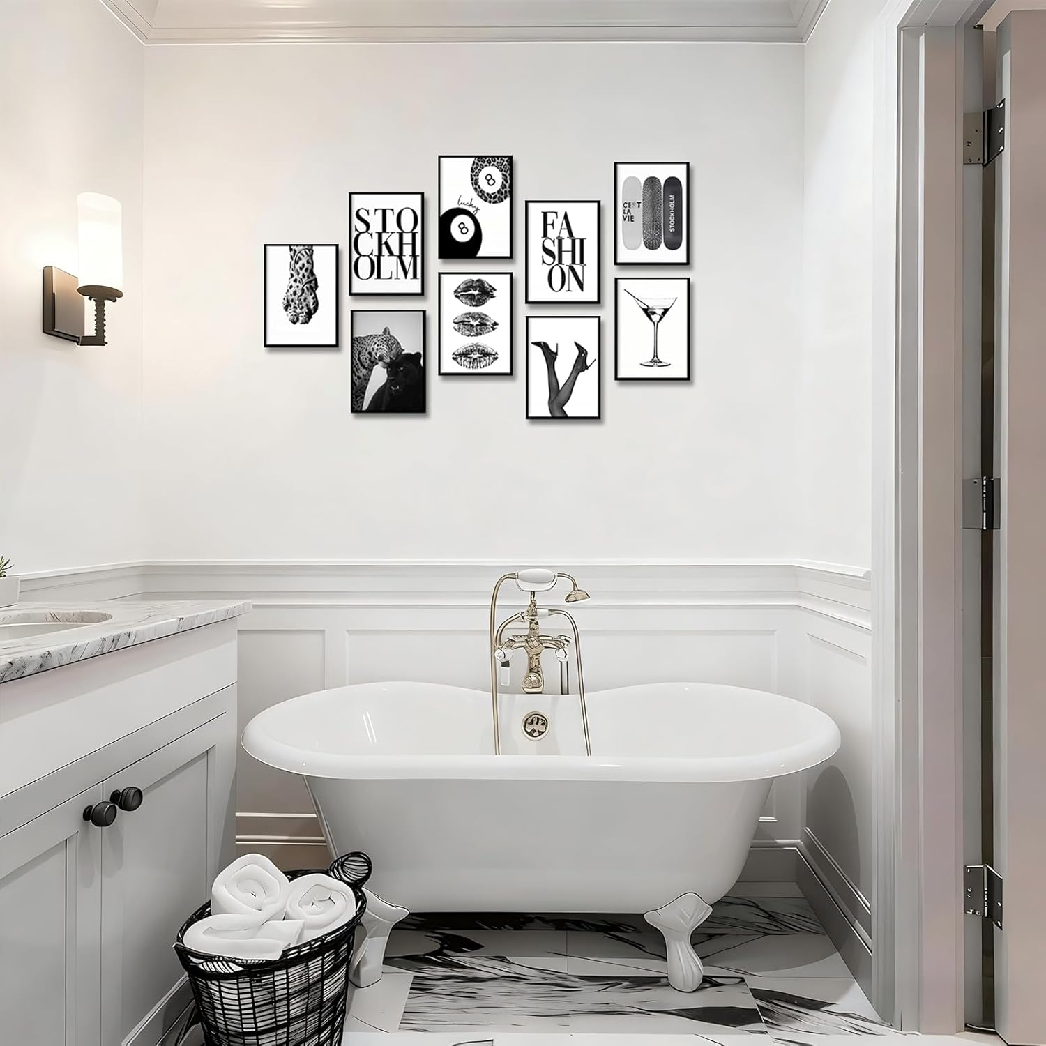 LOARTVE 9Pcs Preppy Travel Wall Art Prints Colorful Abstract Aesthetic Room Decor Pictures Trendy Canvas Posters for Teen Girls Bedroom Apartment College Dorm Decoration, Unframed image number 5