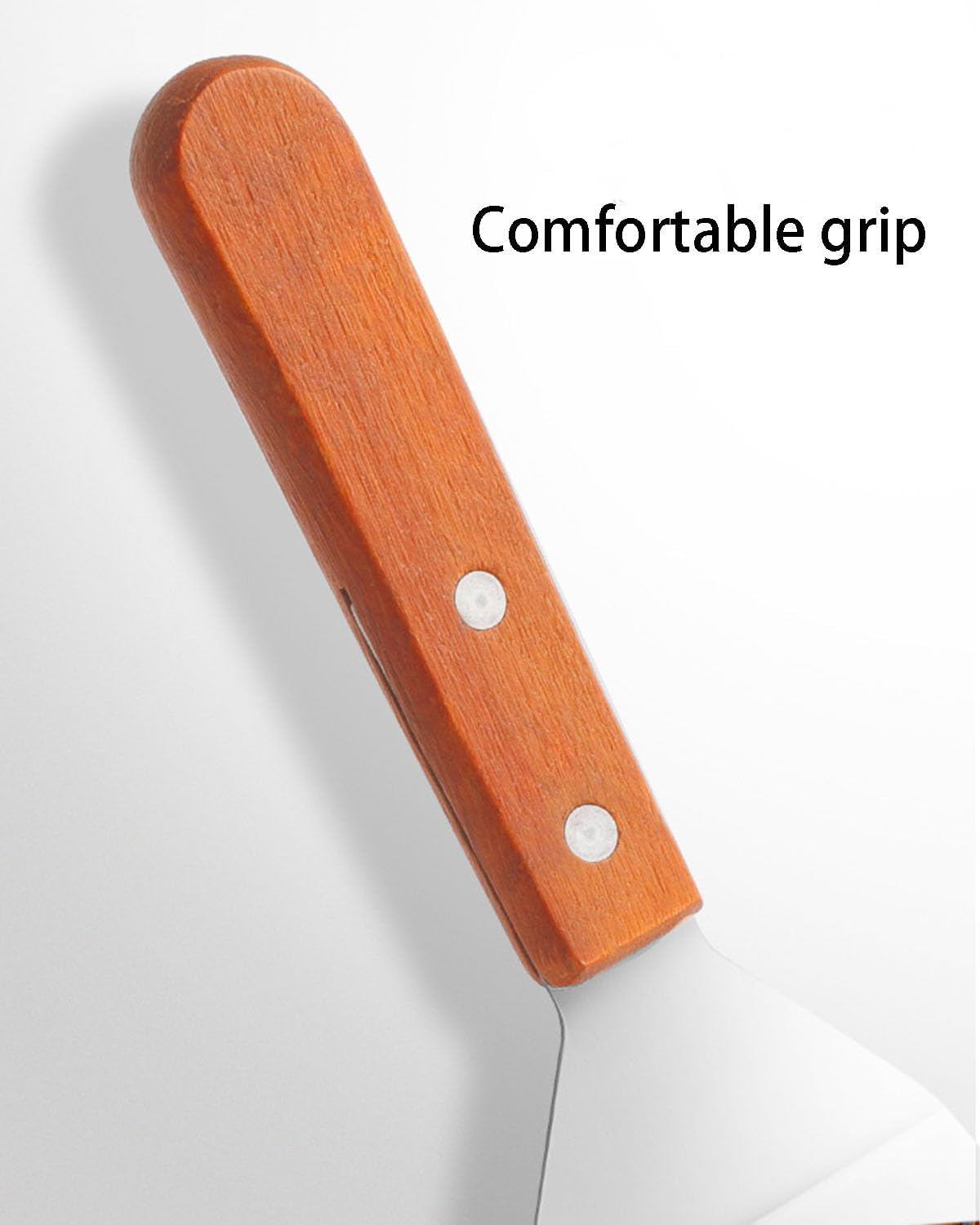 Stainless Steel Grill Scraper 2PCS, with Wooden Handle, Slant Edge, Versatile Grill Scraper Tool for Grill Dough Pancake Pizza image number 6